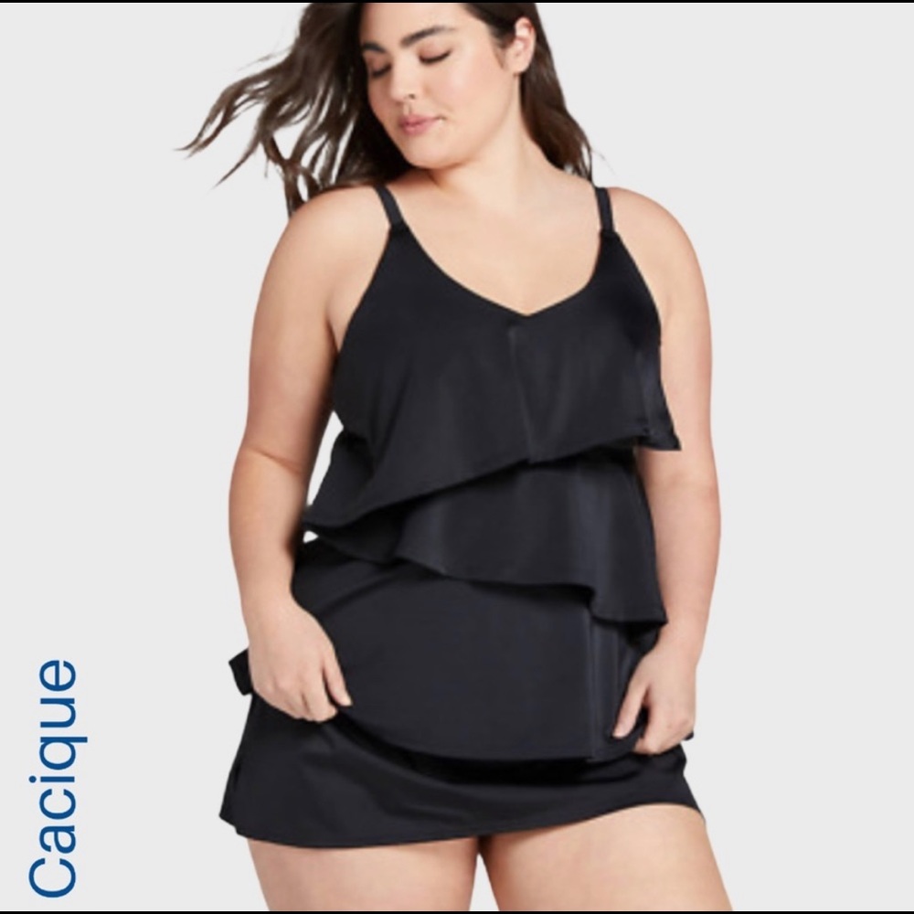 Cacique Black Women's Swim Dress